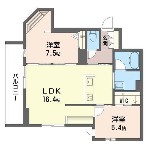 シャーメゾン・バトー(2LDK/3階)の間取り写真