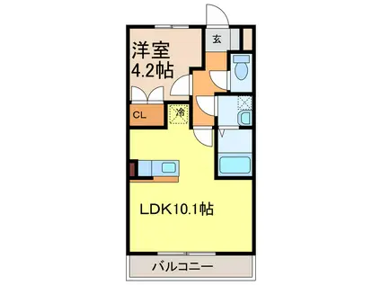 モンブランコート(1LDK/2階)の間取り写真
