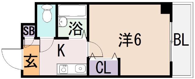 アミティカジュアル(1K/2階)の間取り写真