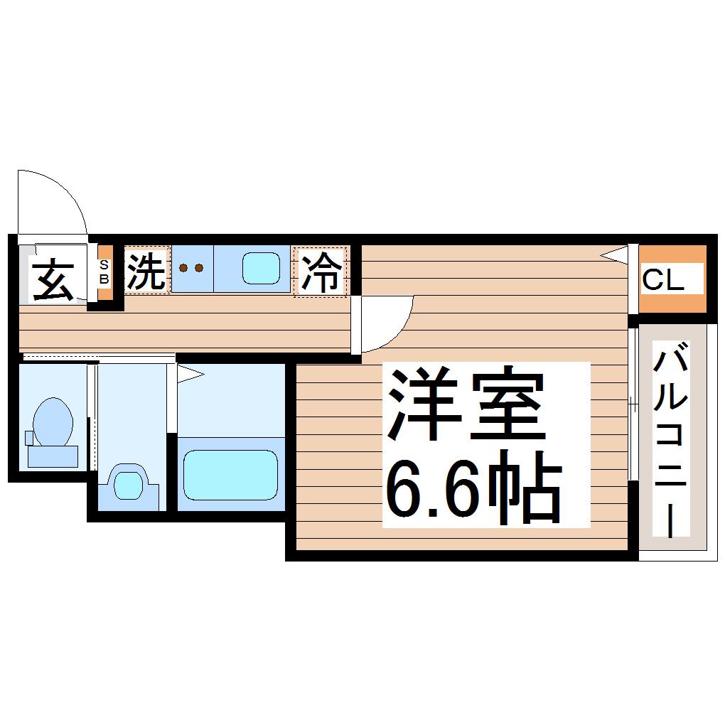 FOREAL宮城野原ステッラ(1K/1階)の間取り写真