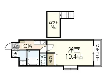 土井ビル22(1K/2階)の間取り写真