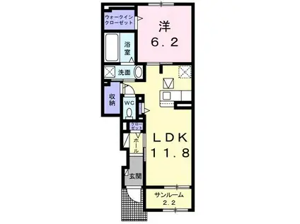 メゾンブリーゼI(1LDK/1階)の間取り写真