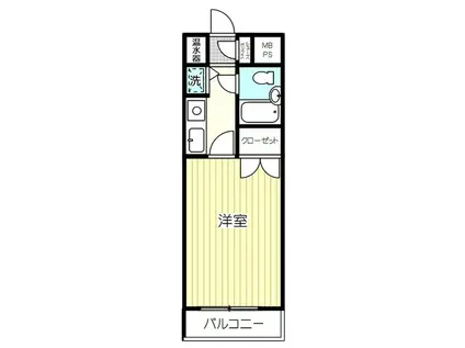 ロアール洗足池(1K/4階)の間取り写真