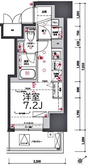 AZEST横濱吉野町(ワンルーム/3階)の間取り写真