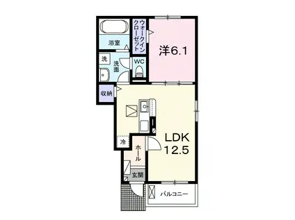 クリエイト北ノ台II(1LDK/1階)の間取り写真