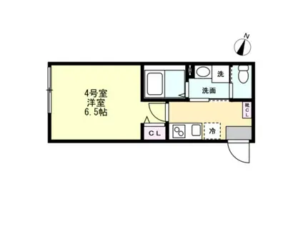 ベイルーム相模原リノ(1K/2階)の間取り写真