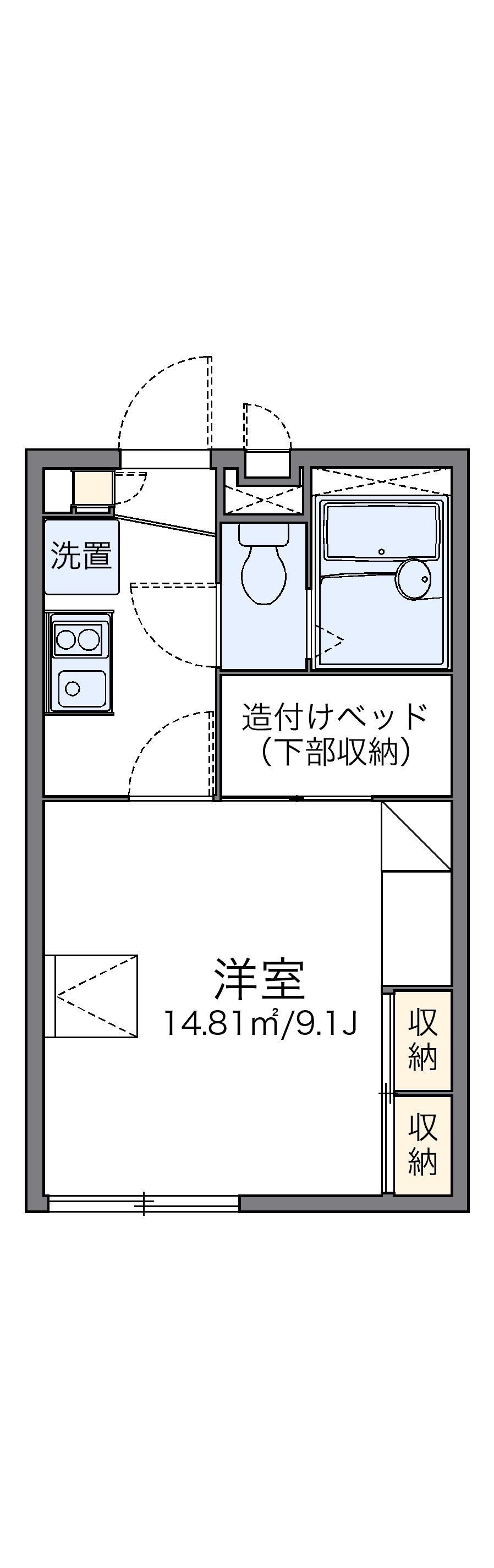 レオパレス西京(1K/2階)の間取り写真