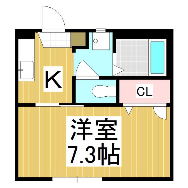 シャルマンさつきA(1K/1階)の間取り写真