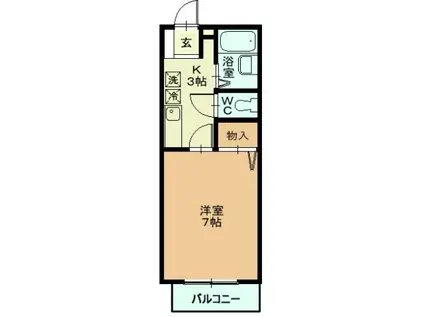 カンパーニュ出屋敷II(1K/2階)の間取り写真
