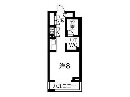 白川公園パークマンション(1K/11階)の間取り写真