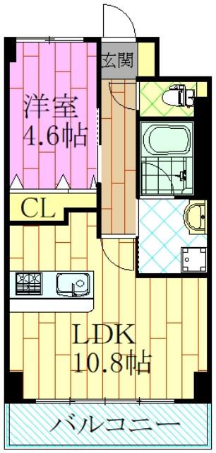 ラヴィベール(1LDK/1階)の間取り写真