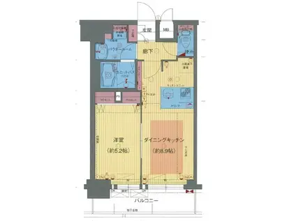 プレサンス新大阪クレスタ(1LDK/12階)の間取り写真