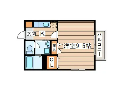 ルネッサンスT(1K/1階)の間取り写真