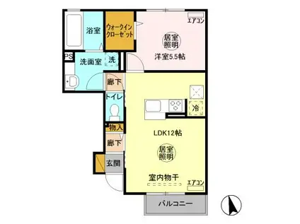 パインエーカーII(1LDK/1階)の間取り写真