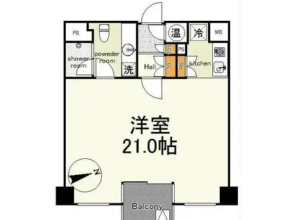 イル チェントロ セレーノ(ワンルーム/4階)の間取り写真