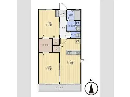 ラパン・ド・レトア(2LDK/2階)の間取り写真