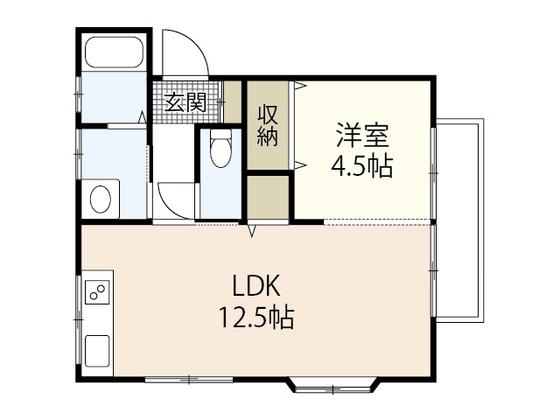 Nコーポ(1LDK/1階)の間取り写真