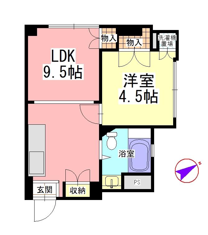 祐天寺住研コーポ(1LDK/1階)の間取り写真