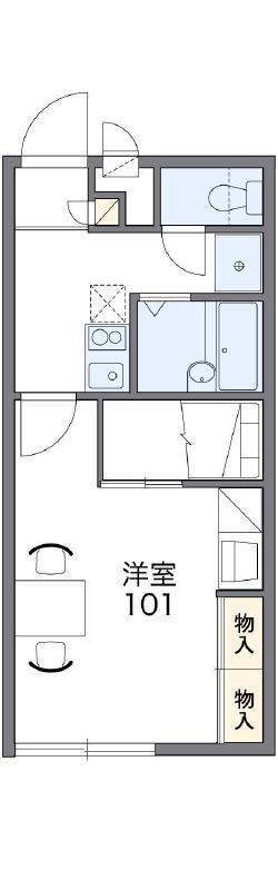 レオパレス別府亀川コンフォール(1K/1階)の間取り写真