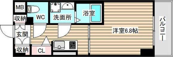 レジデンス野田阪神(1K/3階)の間取り写真