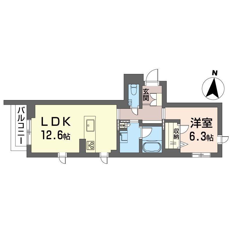 アルシアグランデ 三軒茶屋(1LDK/2階)の間取り写真