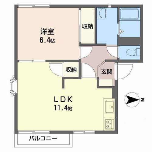 司ハイツ(1LDK/1階)の間取り写真