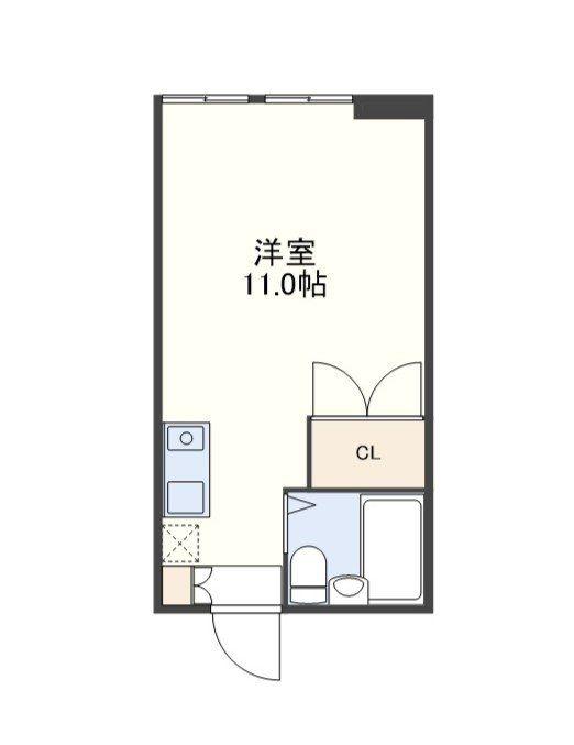 木宮コーポ(ワンルーム/4階)の間取り写真