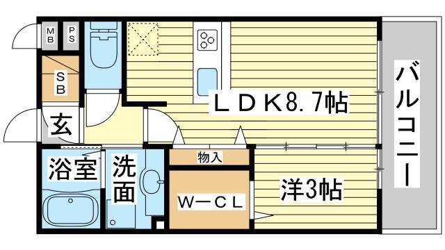 OTTSPALACE(1LDK/2階)の間取り写真