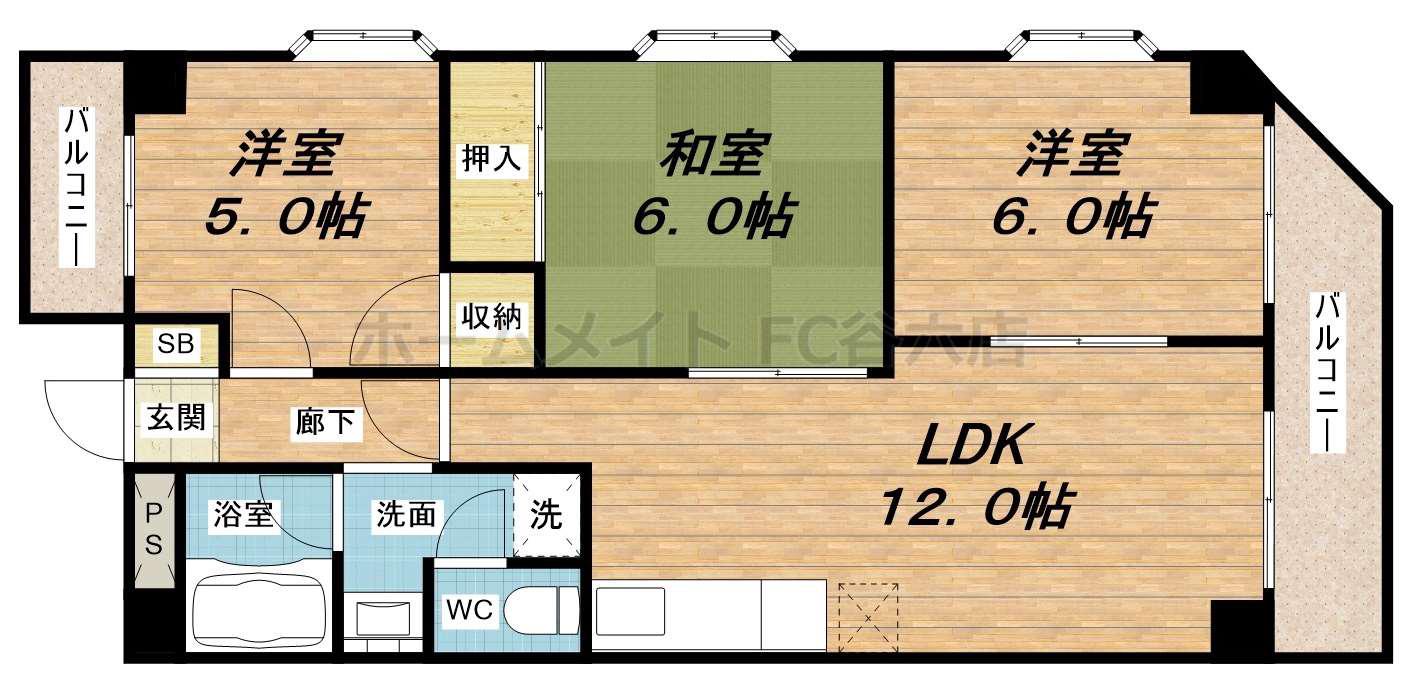 レトワールトキワ(3LDK/6階)の間取り写真