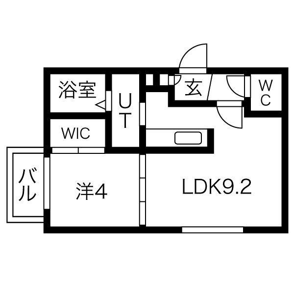 ラティール円山公園(1LDK/3階)の間取り写真