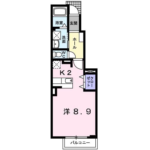 ライトプレイス(1K/1階)の間取り写真
