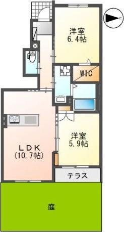 プロムナード(2LDK/1階)の間取り写真