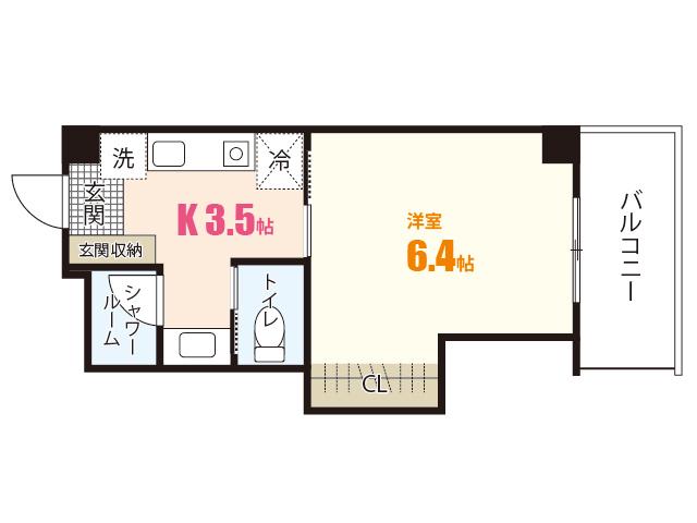川本コーポ(1K/3階)の間取り写真