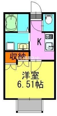 アリージュ津田沼(1K/2階)の間取り写真