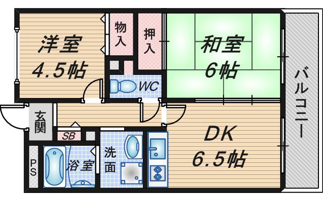 オクト千歳(2DK/4階)の間取り写真