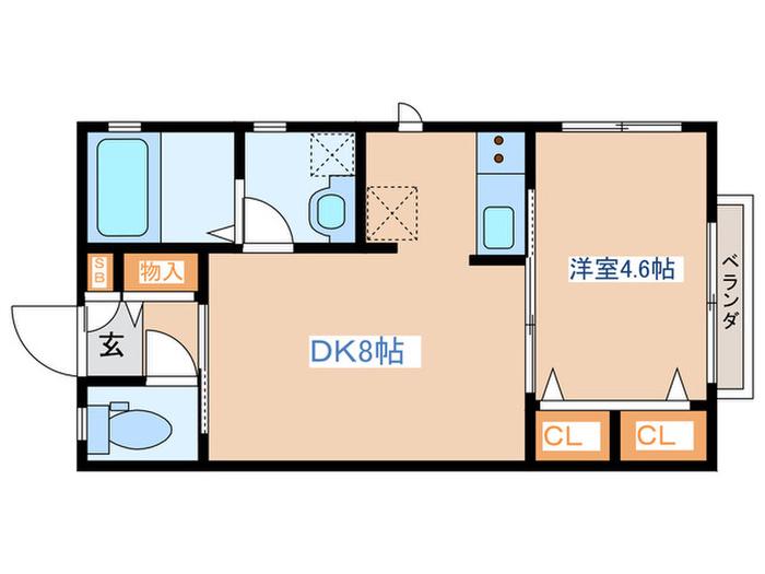 MAISON CREA(1DK/2階)の間取り写真