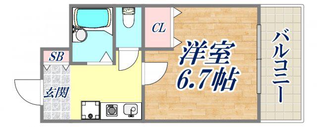 コージコートクイセ(1K/4階)の間取り写真
