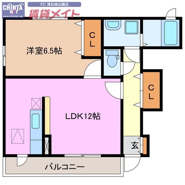 ロトルア(1LDK/1階)の間取り写真