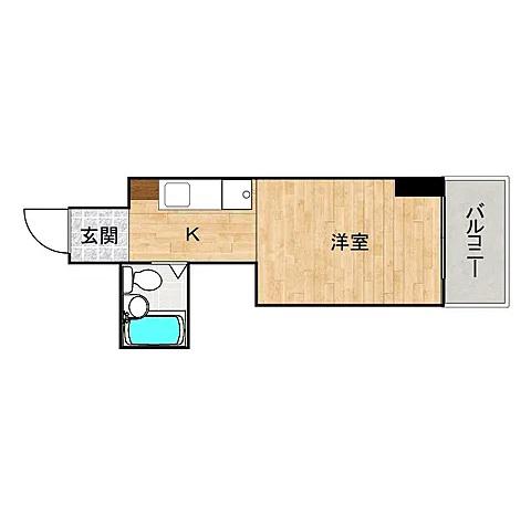アルティメイトBUILDING光南 THE TOWER(1K/5階)の間取り写真