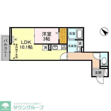 シャルール川越(1LDK/3階)の間取り写真