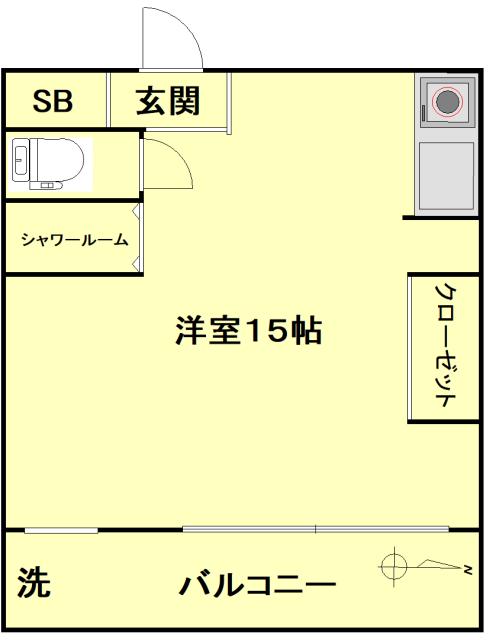 本町マンション(ワンルーム/2階)の間取り写真