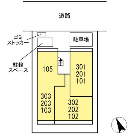 カーサ門源(2LDK/2階)の間取り写真