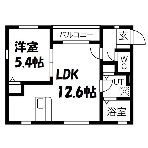 PLUTO OZONE(1LDK/2階)の間取り写真