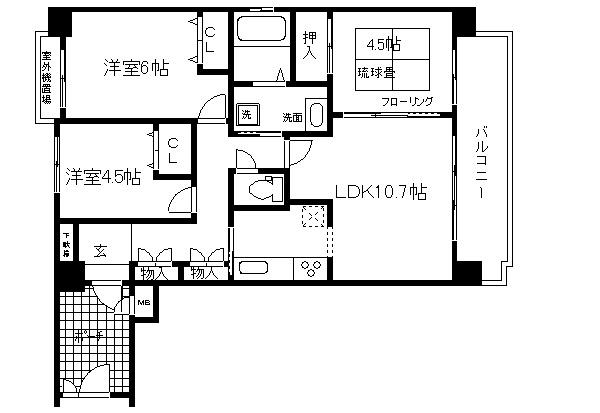 南禅寺東山(2LDK/5階)の間取り写真