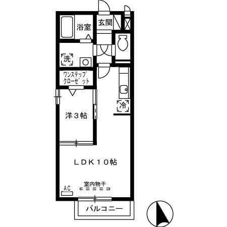 サン・ミシェル(1LDK/2階)の間取り写真