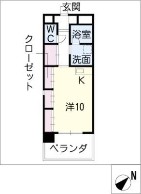 ル・クラージュ(ワンルーム/5階)の間取り写真