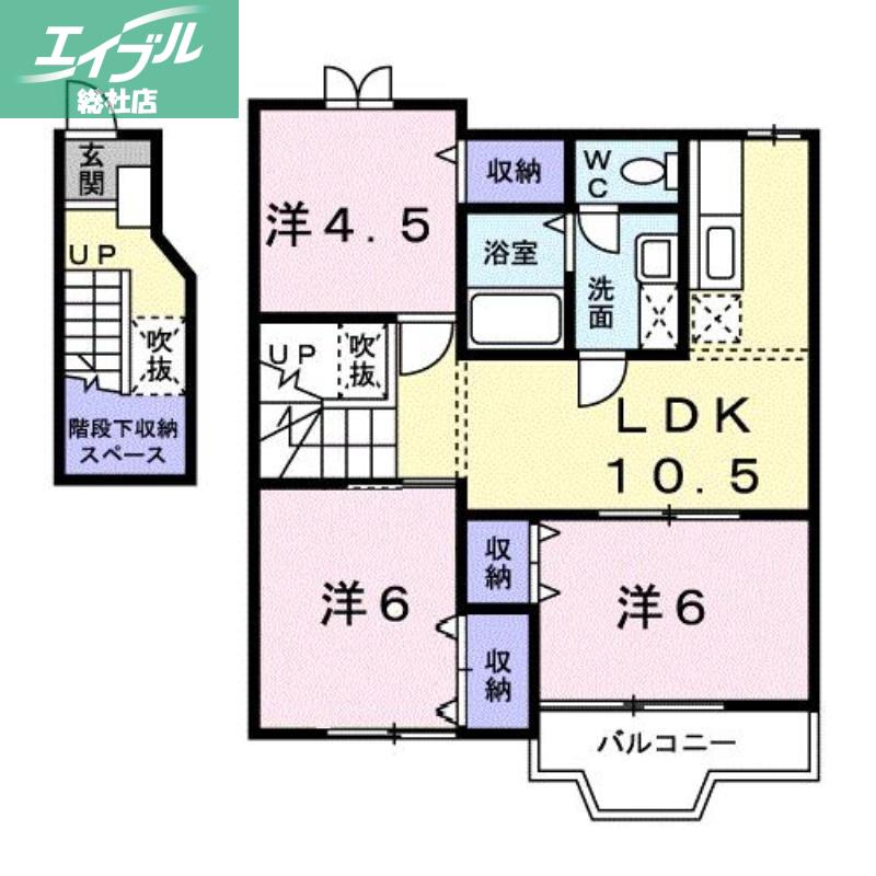 サニーレジデンスB(3LDK/2階)の間取り写真
