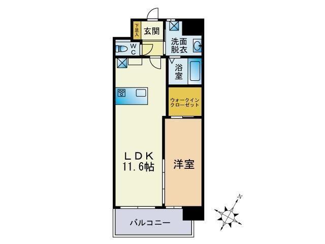 リオ・グランデ(1LDK/1階)の間取り写真