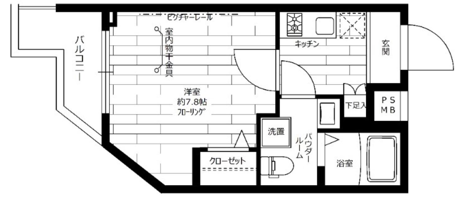 BREEZE MAISON HIKAWADAI(1K/1階)の間取り写真