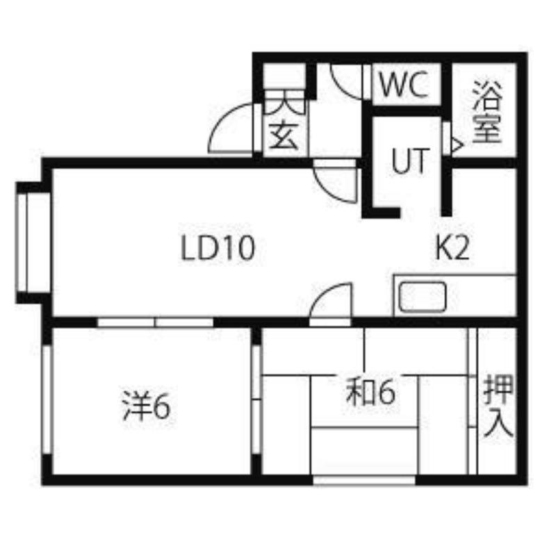 カーサフローラルC(2LDK/2階)の間取り写真